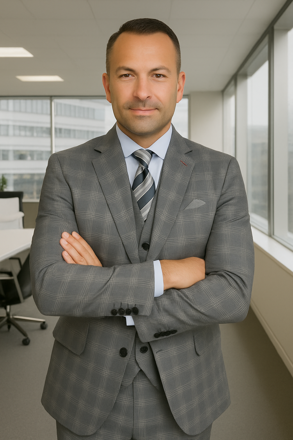 Wool Suit - Italian Made Business Suit by Statement Men's 3 Piece 100% Wool Modern Fit Suit - Coordinating Solid Color Vest 3 ZILONI-2_Grey_38R  - from alligatorwarehouse.com