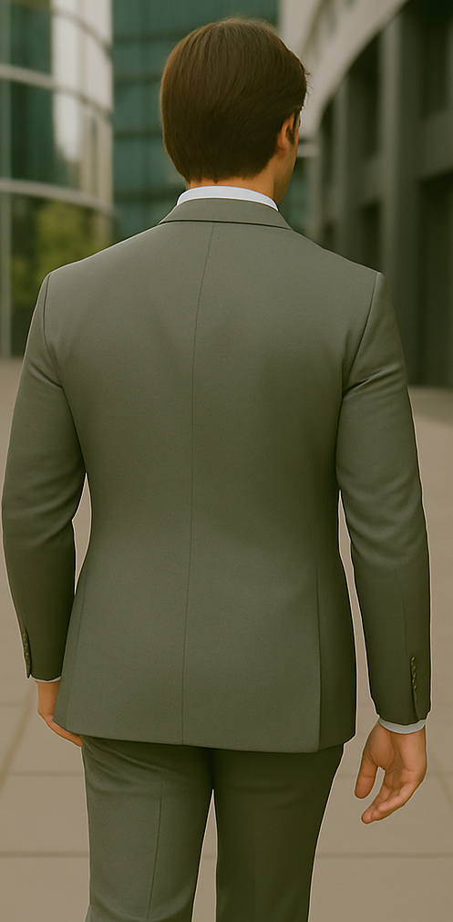 Wool Suit - Italian Made Business Suit by Statement Men's 2 Piece 100% Wool Modern Fit Suit - Subtle Windowpane 15 TRIESTE_Black_38R  - from alligatorwarehouse.com