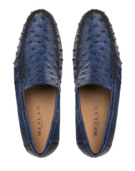 Genuine Ostrich Moccasin Slip On Jeans  By Mezlan Made In Spain Brand