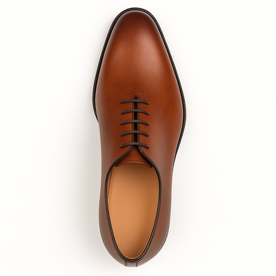 Mens Mezlan Pamplona Calfskin Plain Toe Dress Shoe in Cognac 3   - from alligatorwarehouse.com