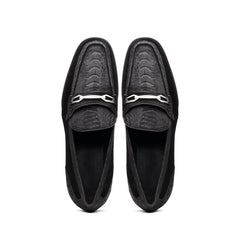 Marco Di Milano Hugo Sueded Ostrich Leg Bit Loafers Black