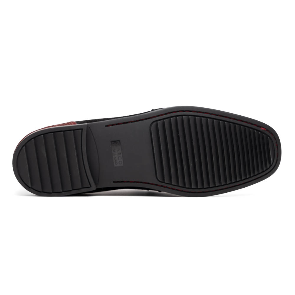 Marco Di Milano Hugo - Black & Red Leather Dress Shoe