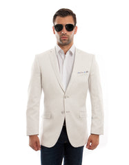 Mens Shiny Sparkle Blazer in Ivory