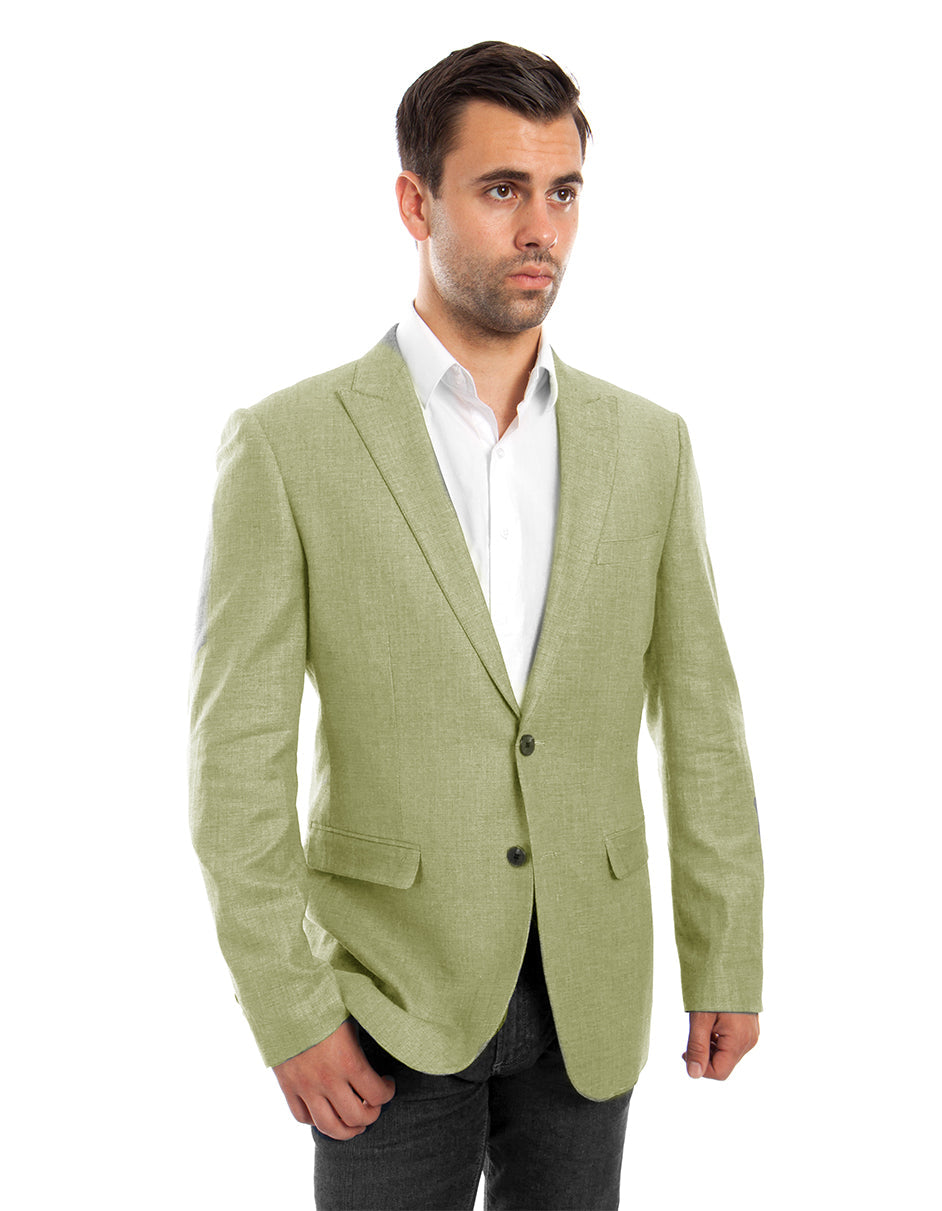 Mens Sage Green Linen Blazer