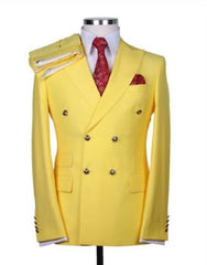 Mens Suits With Gold Buttons - Yellow