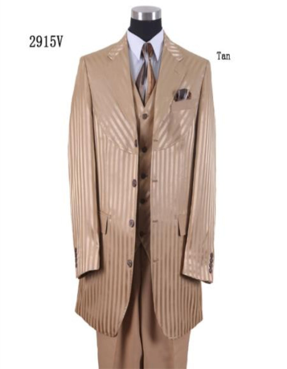 Tone On Tone - Shiny Fabric Tan Suit