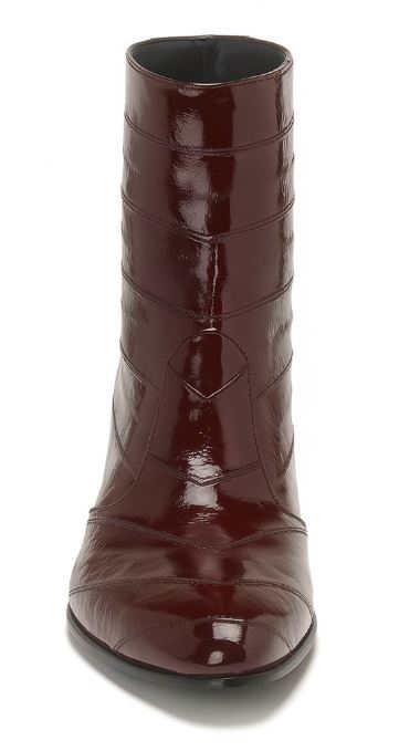 Los Altos Men’s Burgundy Genuine Eel Skin Leather Ankle Boots 4   - from alligatorwarehouse.com