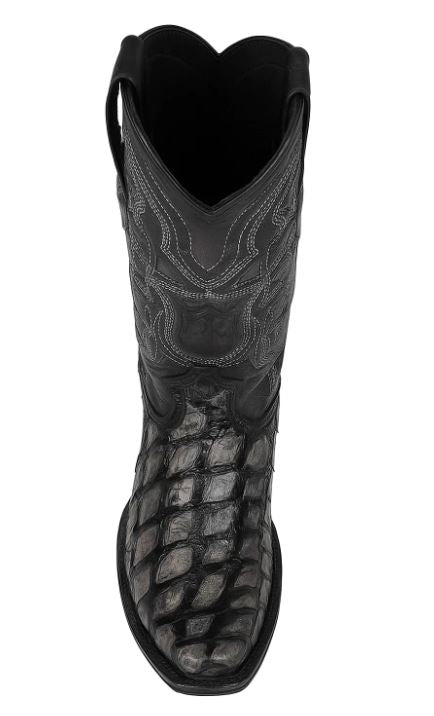 Los Altos Pirarucu Gray & Black European Square Toe Men’s Boot 4   - from alligatorwarehouse.com