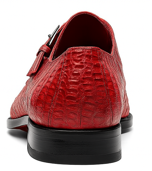 Marco Di Milano Mens Red  Caiman Gator Dress Shoes Rovigo 5 ROVIGO_CAIMAN FUSCUS_RED_9  - from alligatorwarehouse.com