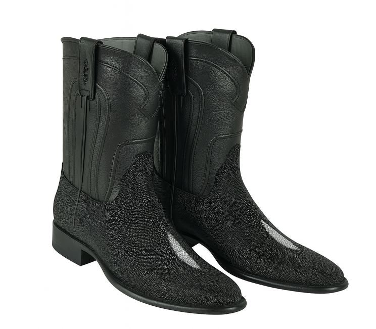 los-altos-men’s-genuine-single-stone-sting-ray-black-roper-toe-boots los-altos-men’s-genuine-single-stone-sting-ray-black-roper-toe-boots