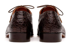Marco Di Milano Men's Brown Hornback Exotic Shoes Bike Toe Cancun