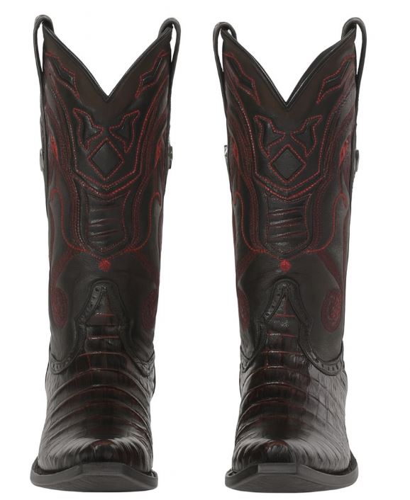Black Cherry Caiman Cowboy Boots Snip Toe Black Cherry Caiman Cowboy Boots Snip Toe