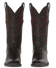 Black Cherry Caiman Cowboy Boots Snip Toe