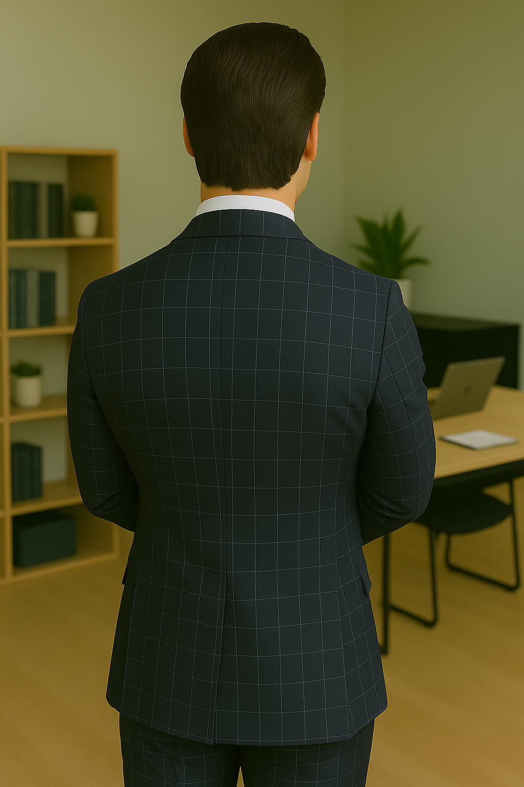 Wool Suit - Italian Made Business Suit by Statement Men's 3 Piece 100% Wool Modern Fit Suit - Fashion Pattern 20 ANGEL-3_Charcoal_38R  - from alligatorwarehouse.com