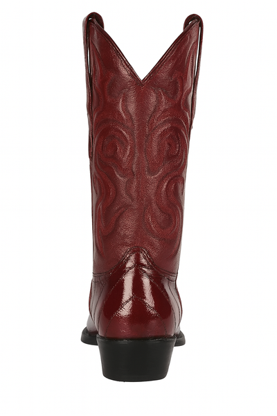 J Toe Cowboy Boots - J Toe Western Boots - Los Altos Boots - Mens Dress Cowboy Boot - Low Priced Burgundy Eel Cowboy Boots J-Toe- in  Burgundy 3   - from alligatorwarehouse.com