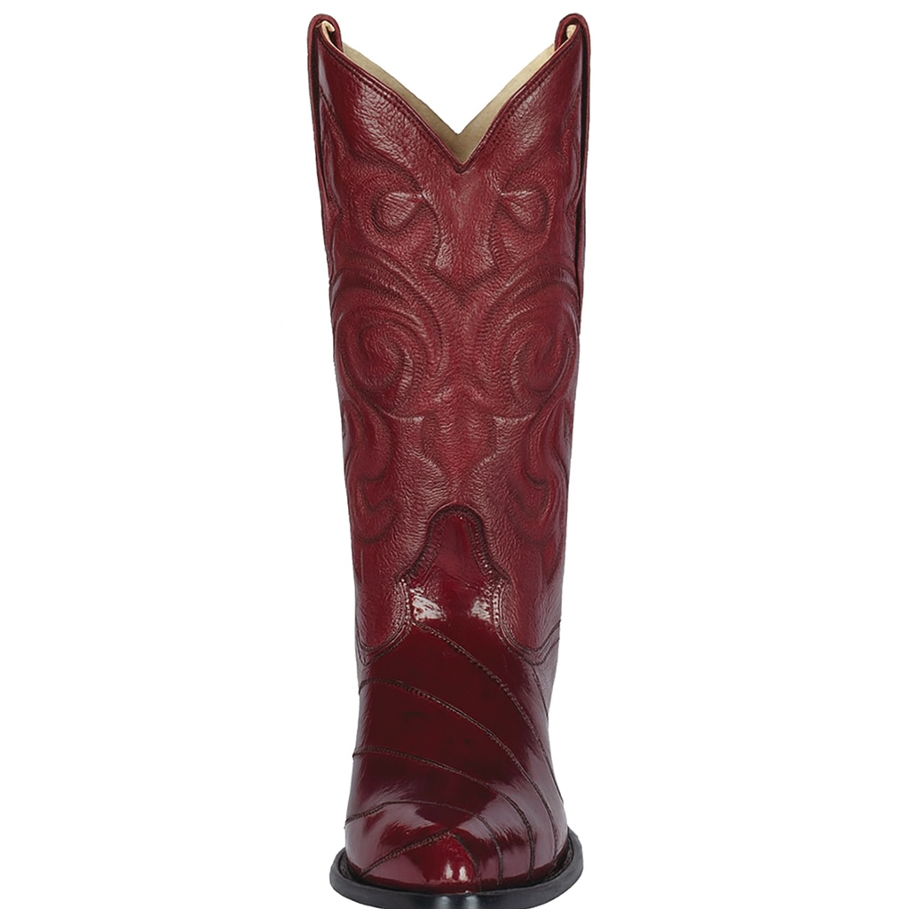 J Toe Cowboy Boots - J Toe Western Boots - Los Altos Boots - Mens Dress Cowboy Boot - Low Priced Burgundy Eel Cowboy Boots J-Toe- in  Burgundy J Toe Cowboy Boots - J Toe Western Boots - Los Altos Boots - Mens Dress Cowboy Boot - Low Priced Burgundy Eel Cowboy Boots J-Toe- in  Burgundy