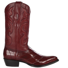 J Toe Cowboy Boots - J Toe Western Boots - Los Altos Boots - Mens Dress Cowboy Boot - Low Priced Burgundy Eel Cowboy Boots J-Toe- in  Burgundy