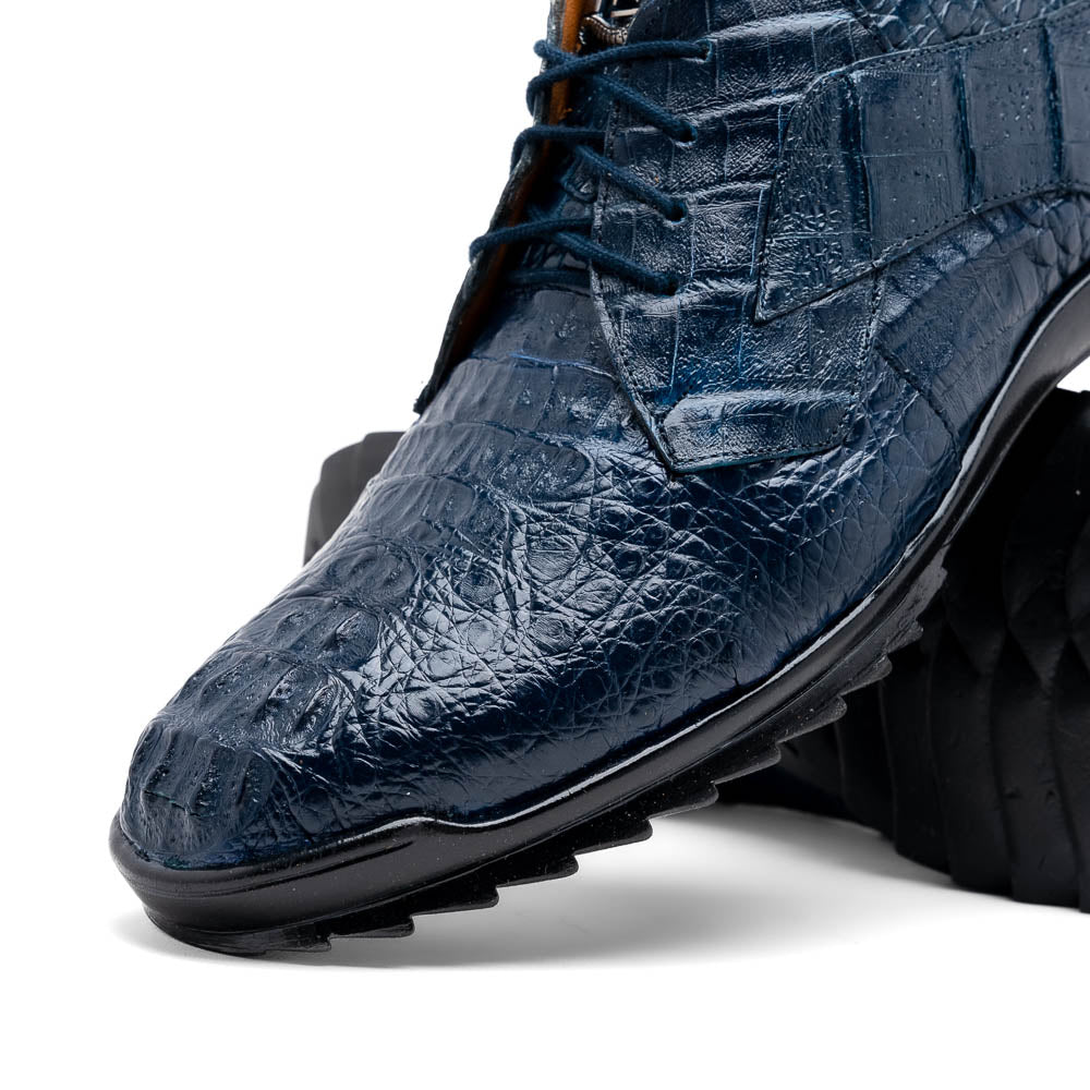 Marco Di Milano Kratos Men's Navy Shoes Exotic Caiman Crocodile Sneakers 3 KRATOS_CAIMAN FUSCUS_NAVY_7  - from alligatorwarehouse.com