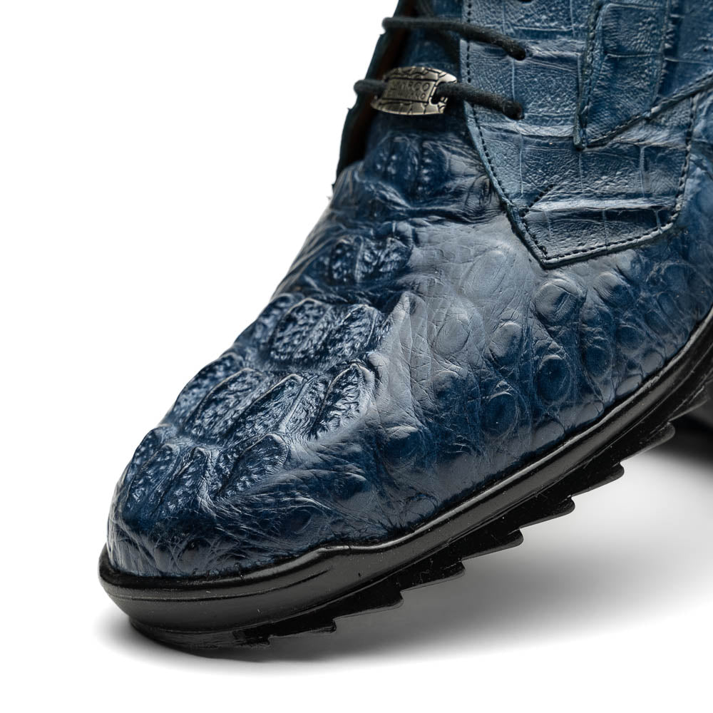 Marco Di Milano Kratos Men's Blue Jean Shoes Exotic Caiman Crocodile Sneakers 3 KRATOS_CAIMAN FUSCUS_BLUE JEAN_7  - from alligatorwarehouse.com