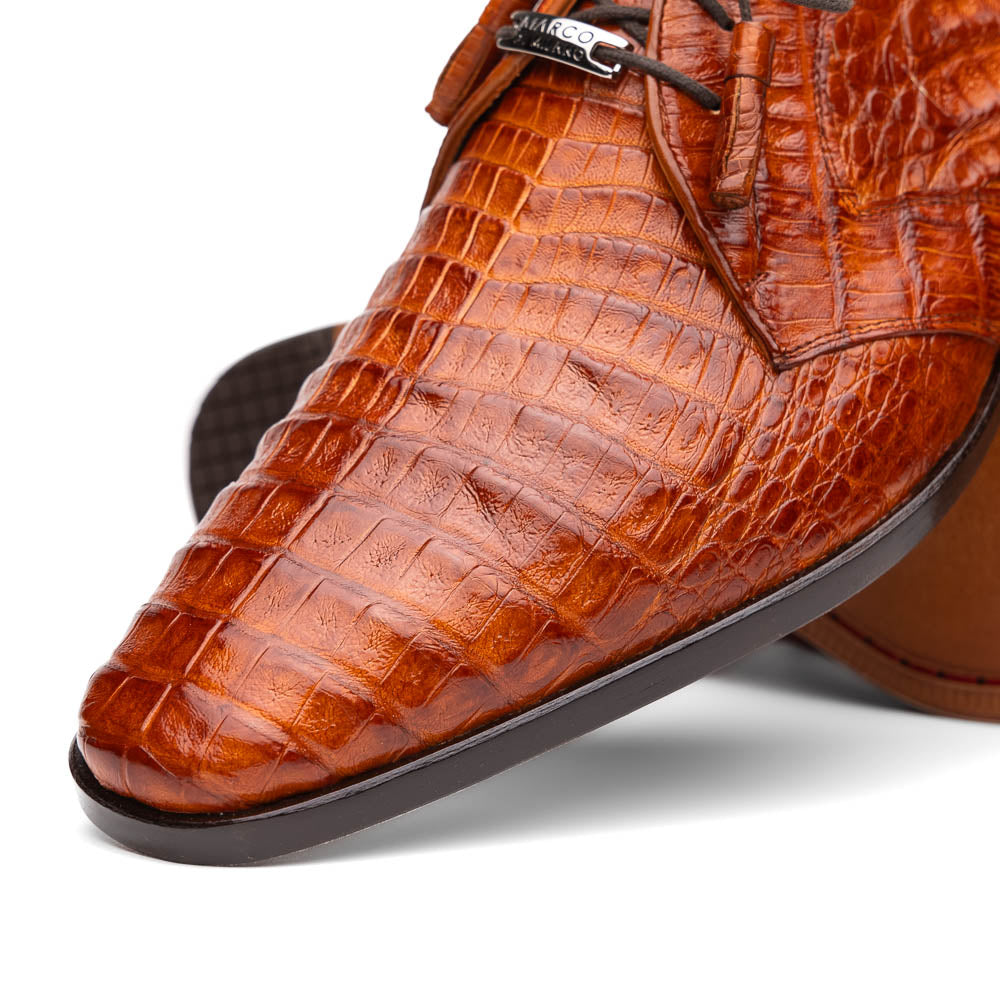 Marco Di Milano Lacio Brandy Caiman Crocodile Derby 4 LACIO_CAIMAN FUSCUS_COGNAC (BRANDY)_8.5  - from alligatorwarehouse.com