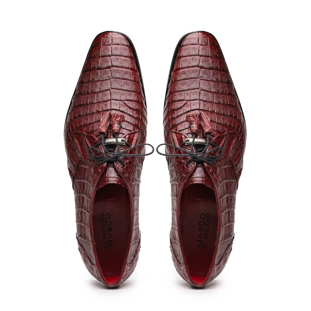 Marco Di Milano Lacio Wine Caiman Crocodile Derby 2 LACIO_CAIMAN FUSCUS_WINE_8.5  - from alligatorwarehouse.com
