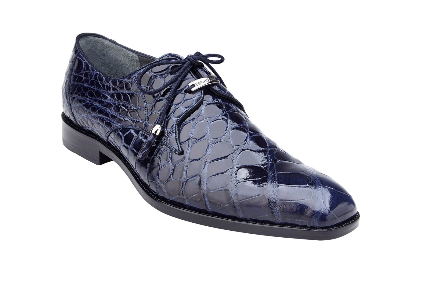 Belvedere Lago Navy Alligator Leather Luxury Shoe