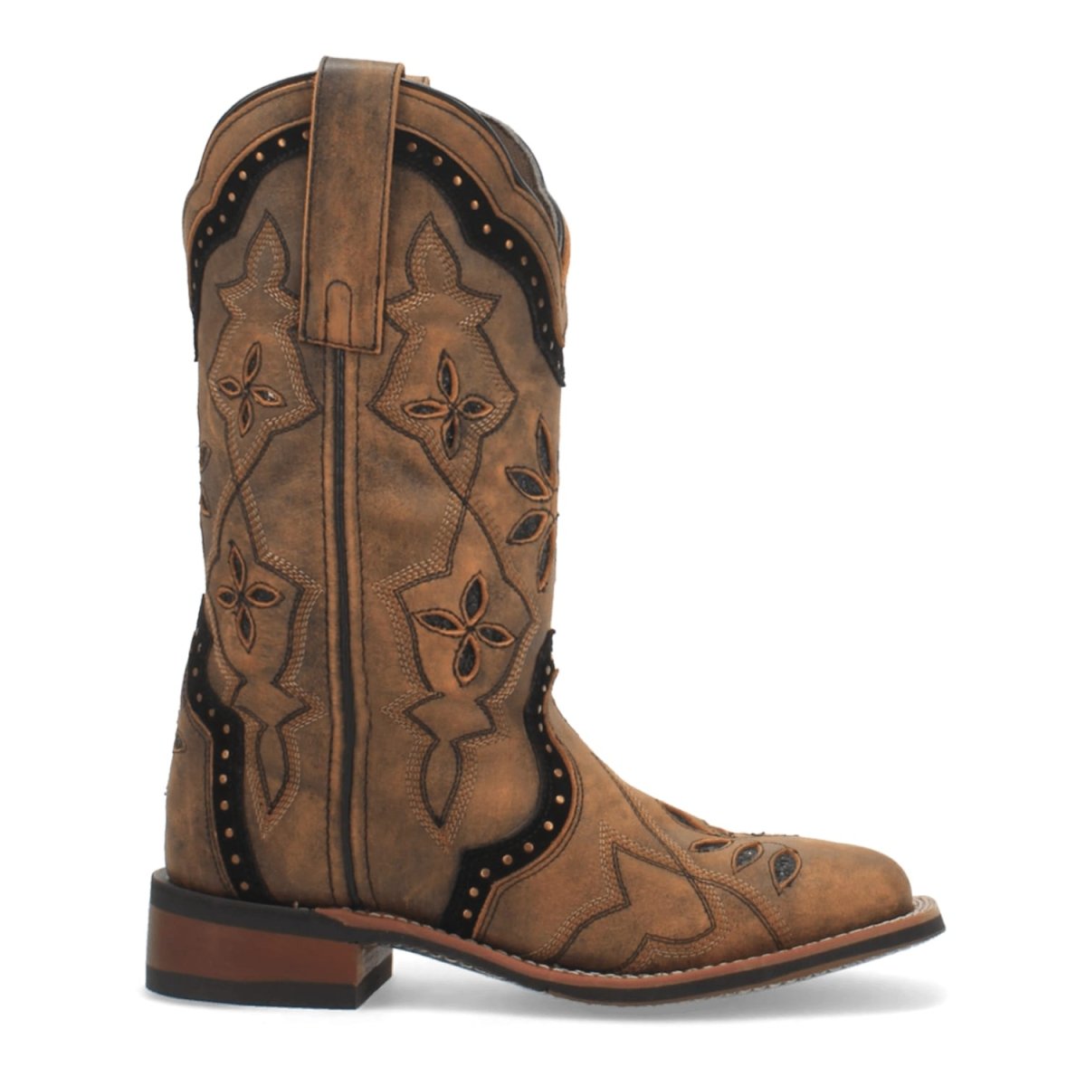 Laredo Women's Bouquet Broad Square Toe Leather Boots - Honey 5844 5 5844_6_M  - from alligatorwarehouse.com