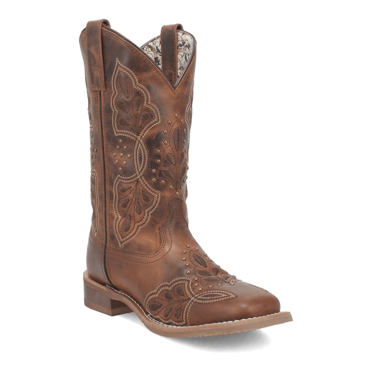 Laredo Women's Dionne Broad Square Toe Leather Boots - Brown 5972 1 5972_6_M  - from alligatorwarehouse.com