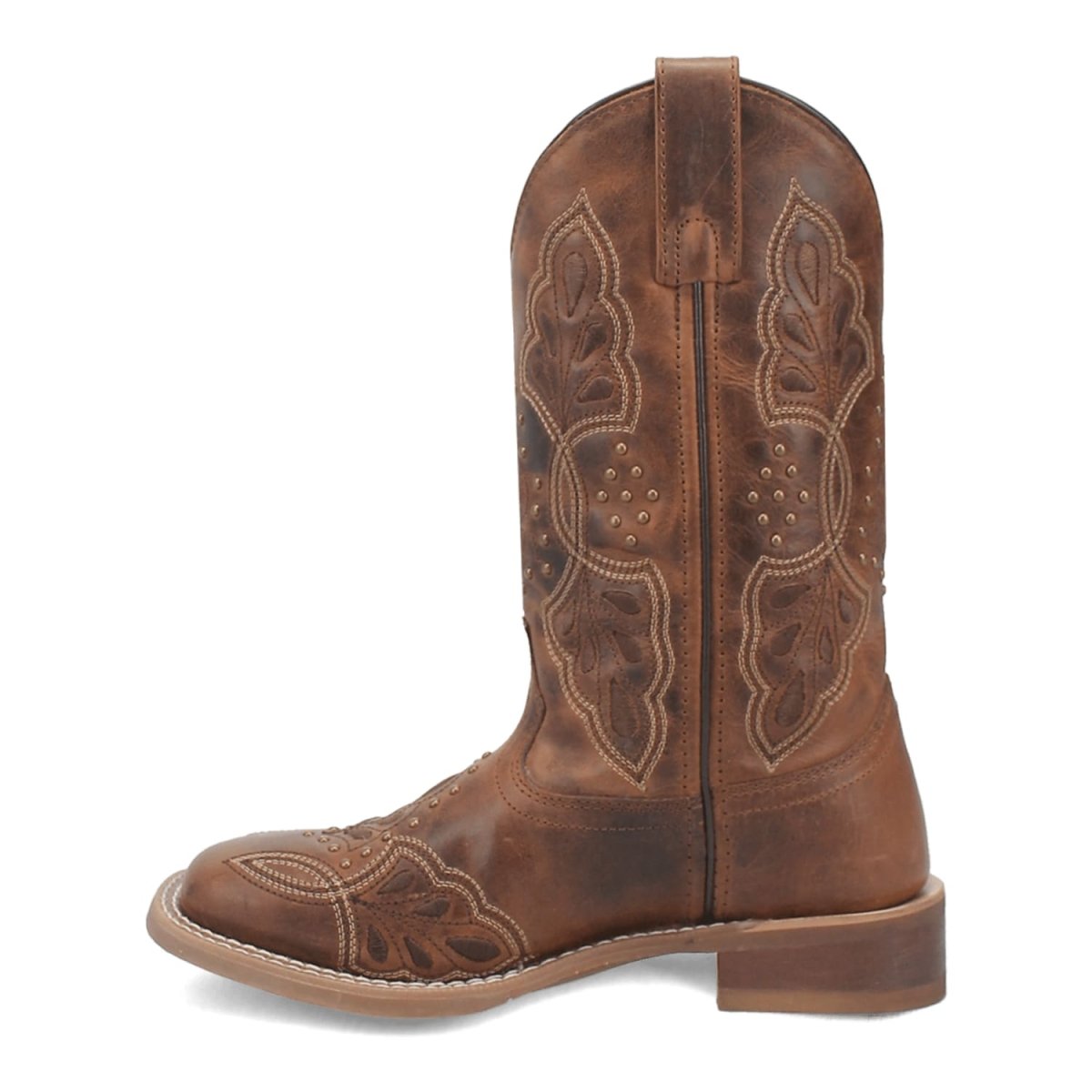 Laredo Women's Dionne Broad Square Toe Leather Boots - Brown 5972 4 5972_6_M  - from alligatorwarehouse.com