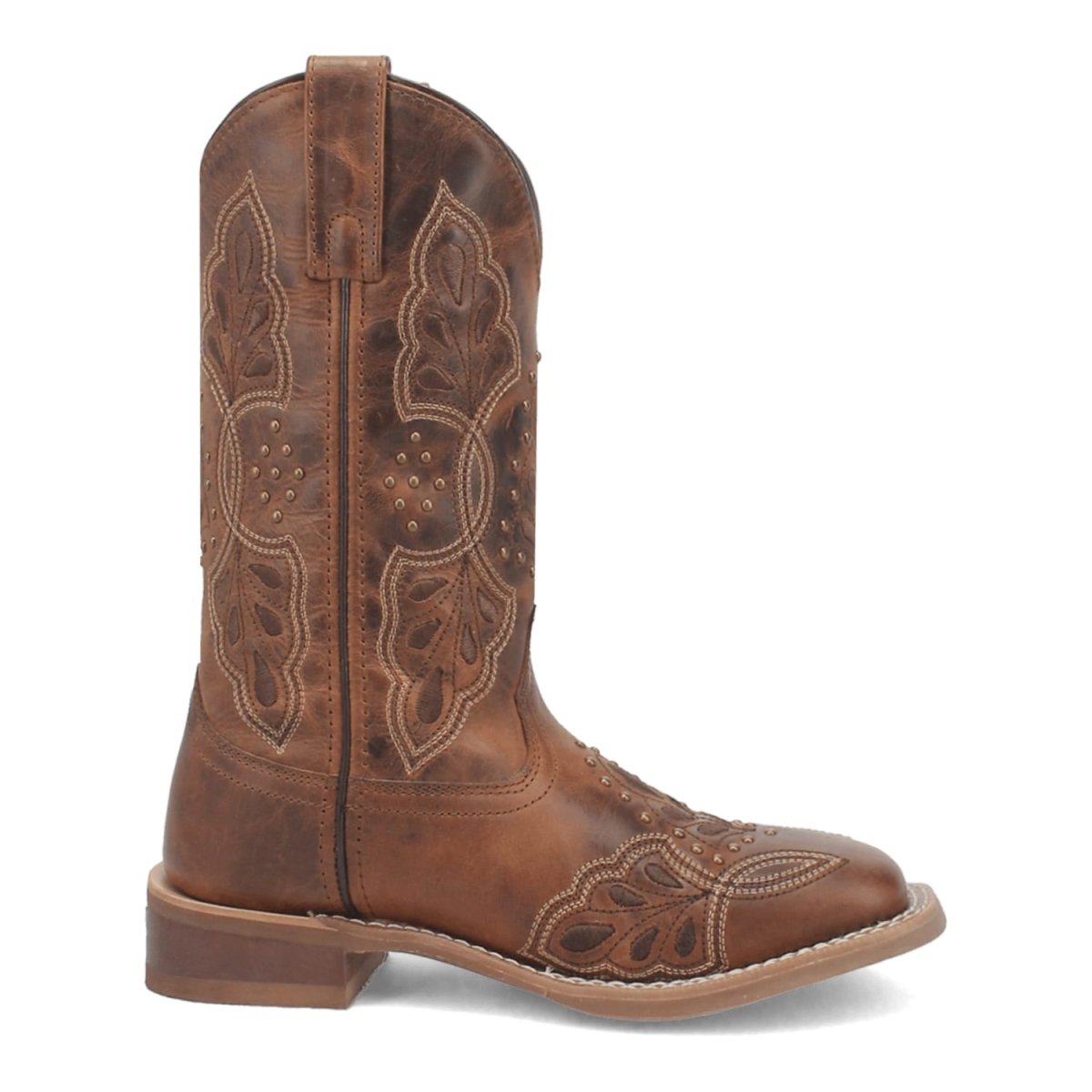 Laredo Women's Dionne Broad Square Toe Leather Boots - Brown 5972 3 5972_6_M  - from alligatorwarehouse.com
