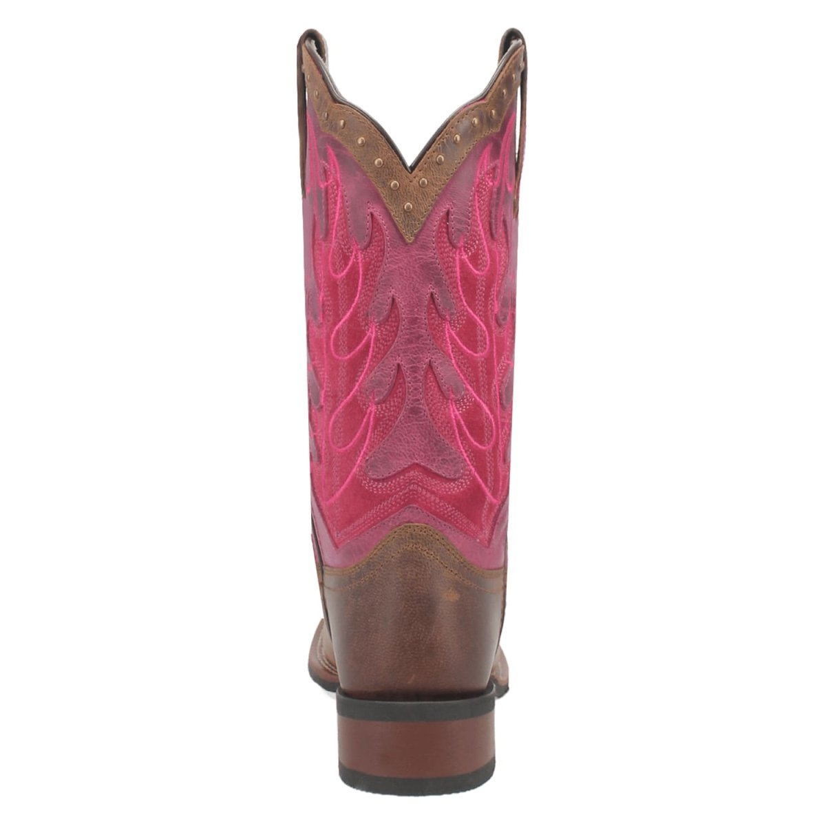 Laredo Women's Faye Broad Square Toe Leather Boots - Brown / Pink 3117 5 3117_6_M  - from alligatorwarehouse.com