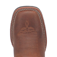 Laredo Women's Faye Broad Square Toe Leather Boots - Brown / Turquoise 3116