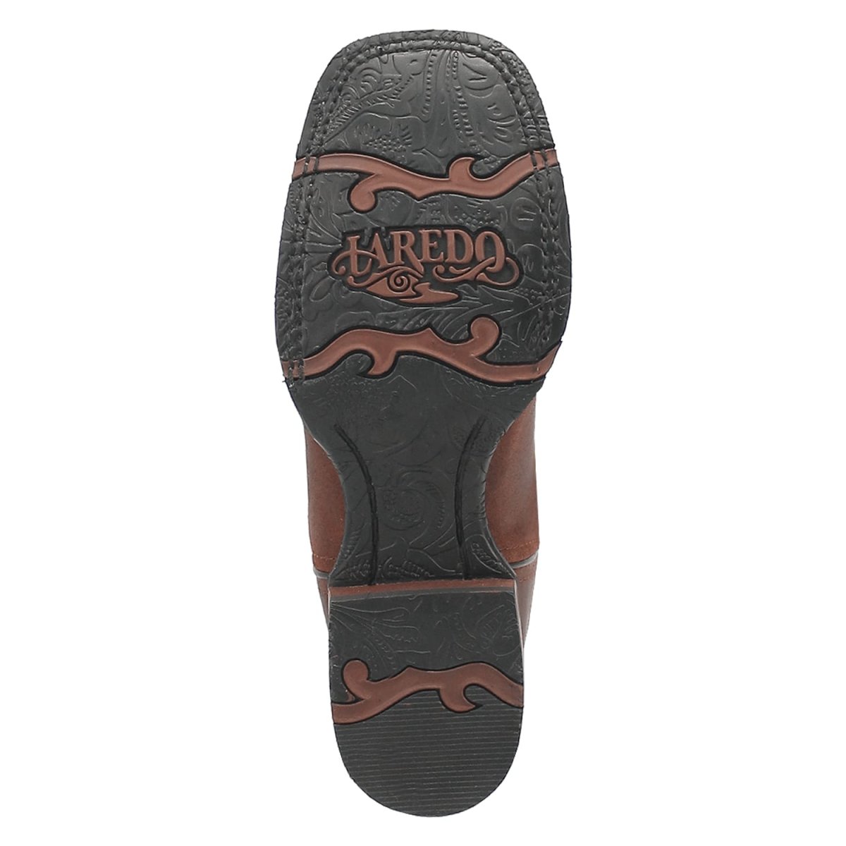 Laredo Women's Faye Broad Square Toe Leather Boots - Brown / Turquoise 3116 8 3116_6_M  - from alligatorwarehouse.com