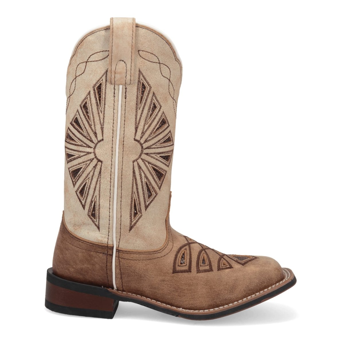 Laredo Women's Kite Days Broad Square Toe Leather Boots - Brown / Bone 5821 5 5821_6_M  - from alligatorwarehouse.com