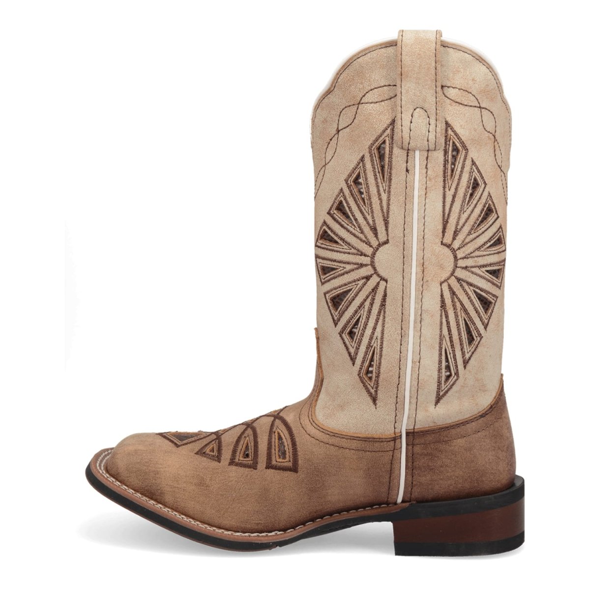 Laredo Women's Kite Days Broad Square Toe Leather Boots - Brown / Bone 5821 6 5821_6_M  - from alligatorwarehouse.com