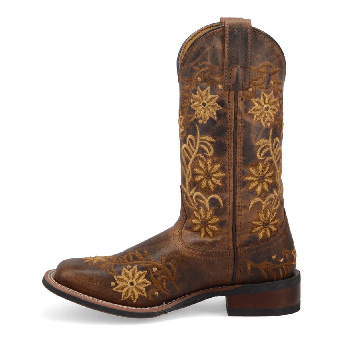 Laredo Women's Secret Garden Broad Square Toe Leather Boots - Brown 5822 5 5822_6_M  - from alligatorwarehouse.com