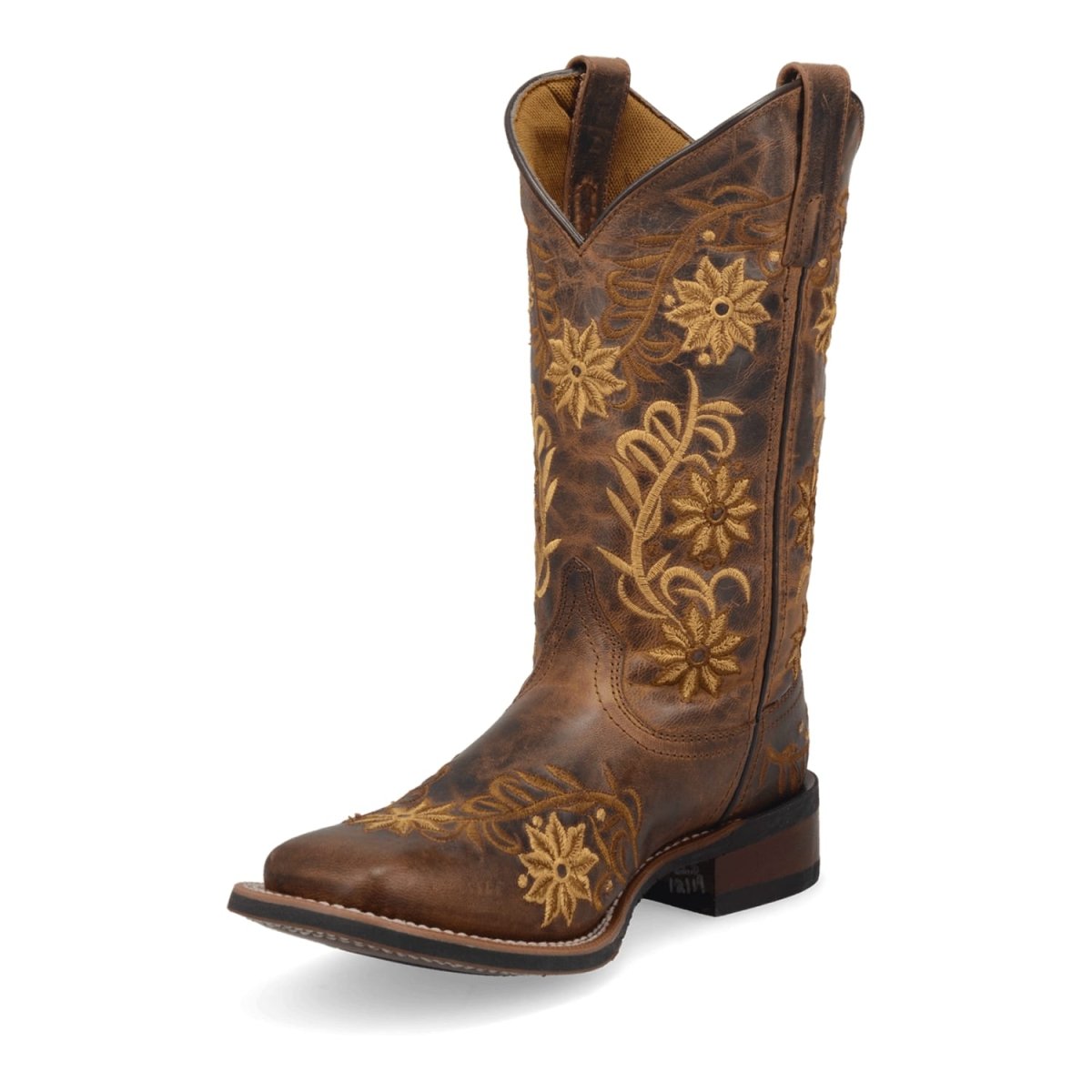 Laredo Women's Secret Garden Broad Square Toe Leather Boots - Brown 5822 10 5822_6_M  - from alligatorwarehouse.com