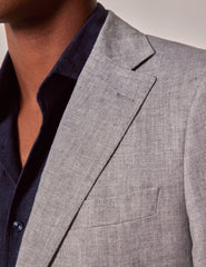 Mens Linen Suit For Beach Wedding - Summer Suit in Light Grey