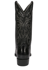 Los Altos Boots - Mens Dress Cowboy Boot - Low Priced Black Eel Skin R-Toe Western Boots- in Black
