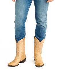 Los Altos Boots - Mens Dress Cowboy Boot - Low Priced Vintage Snip Toe Western Boots - in Honey