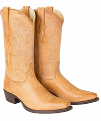 Los Altos Boots - Mens Dress Cowboy Boot - Low Priced Vintage Snip Toe Western Boots - in Honey