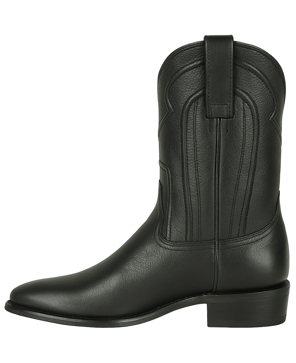 Los Altos Men's Belmont Finish Black Leather Zipper Roper Heel Toe Boot 7   - from alligatorwarehouse.com