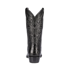 Los Altos Men's Black Genuine Caiman Tail Boots