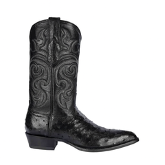 Los Altos Men's Black Genuine Full Quill Ostrich Boots