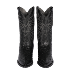 Los Altos Men's Black Genuine Full Quill Ostrich Boots