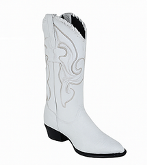 Los Altos Men's White Genuine Caiman Tail Boots