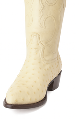 Los Altos Men's Winter White Genuine Full Quill Ostrich Boots