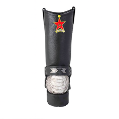 Los Altos Natural Black Python Biker Boots