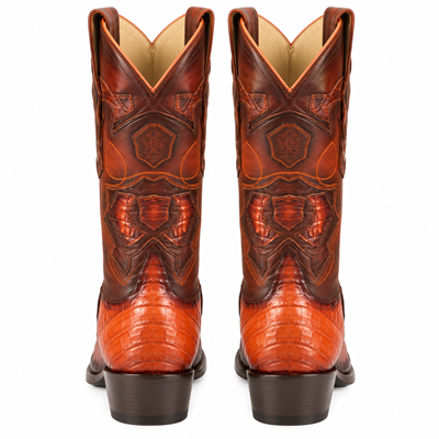 Los Altos Snip Toe Cognac Genuine Caiman Belly Boots