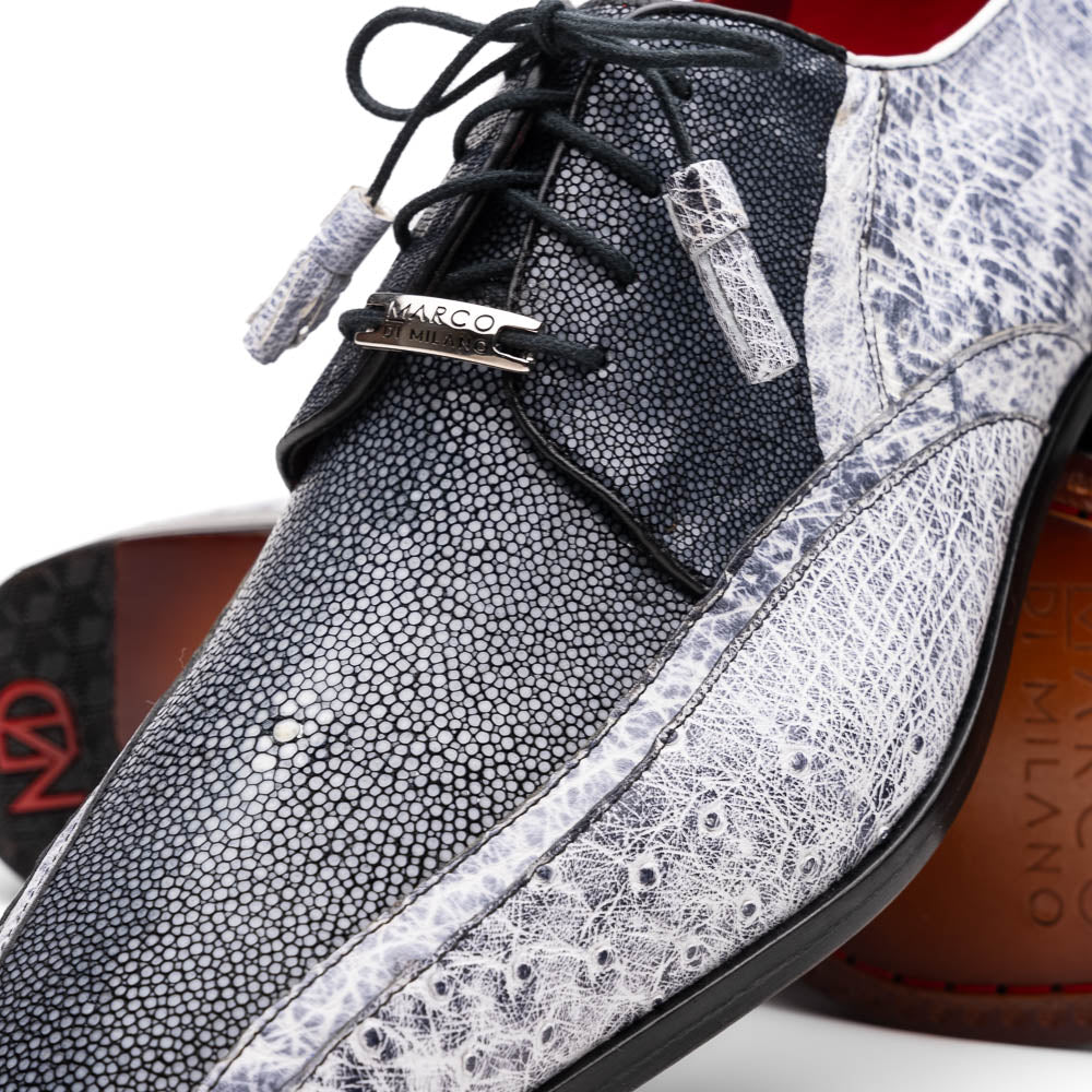 Marco Di Milano Lucca Newspaper Ostrich & Stingray Shoes 3 LUCCA_STINGRAY_NEWSPAPER_10  - from alligatorwarehouse.com
